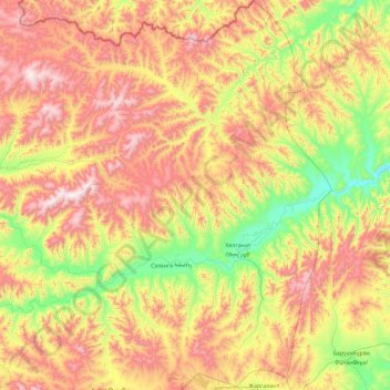 Selenge topographic map, elevation, terrain