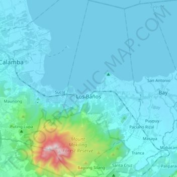Los Baños topographic map, elevation, terrain
