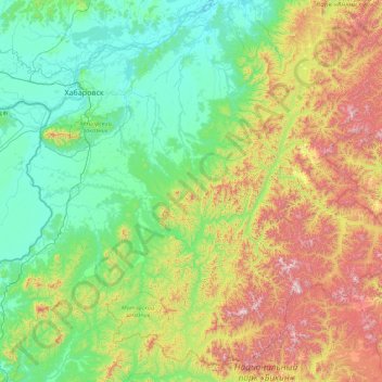 район имени Лазо topographic map, elevation, terrain