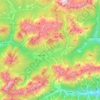 Sappada - Plodn topographic map, elevation, terrain