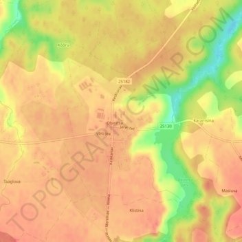 Obinitsa küla topographic map, elevation, terrain
