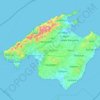Majorca topographic map, elevation, terrain