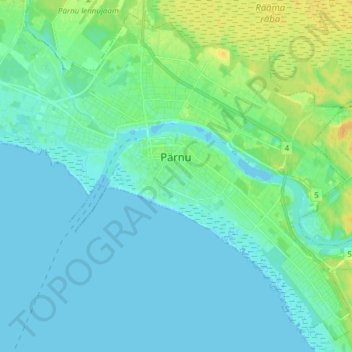 Pärnu linn topographic map, elevation, terrain