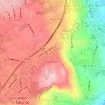 Valverde topographic map, elevation, terrain