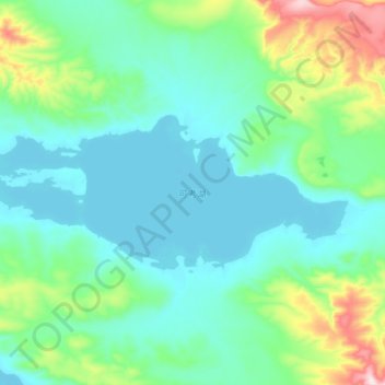 可考湖 topographic map, elevation, terrain