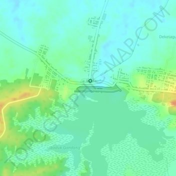 Gondang Dam topographic map, elevation, terrain