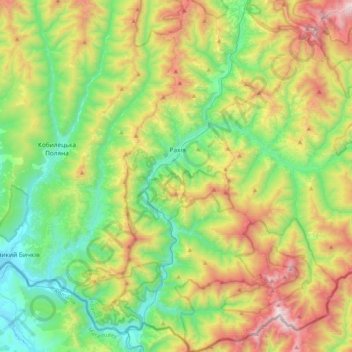 Рахівська міська громада topographic map, elevation, terrain