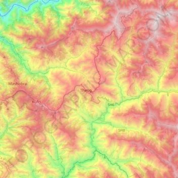 Theog topographic map, elevation, terrain