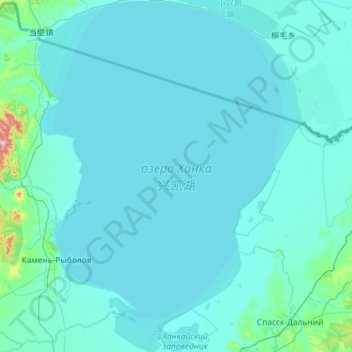 Khanka Lake topographic map, elevation, terrain