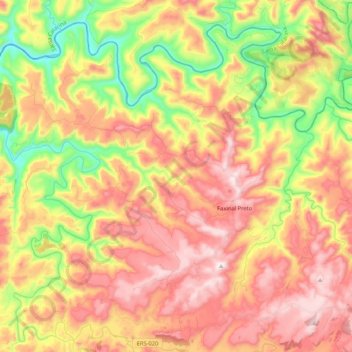 Faxinal Preto topographic map, elevation, terrain