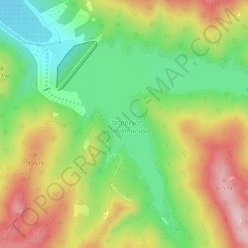 Загорское водохранилище topographic map, elevation, terrain
