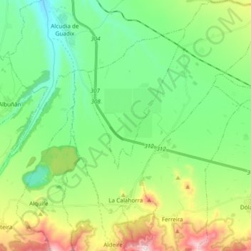 La Calahorra topographic map, elevation, terrain