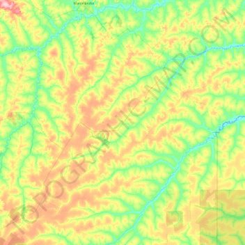 União do Sul topographic map, elevation, terrain