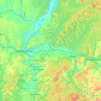 Центральное сельское поселение topographic map, elevation, terrain