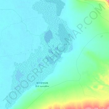 乌梁素海渔场 topographic map, elevation, terrain