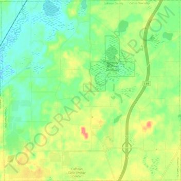 Convis Township topographic map, elevation, terrain