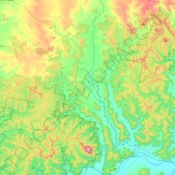 Gungal topographic map, elevation, terrain