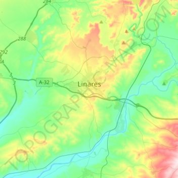 Linares topographic map, elevation, terrain