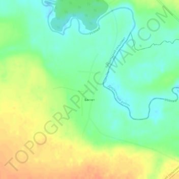 Бакчет topographic map, elevation, terrain