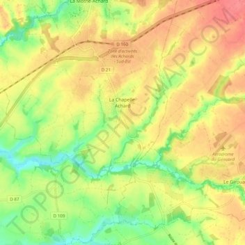 La Chapelle-Achard topographic map, elevation, terrain