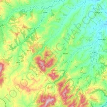 Arcevia topographic map, elevation, terrain