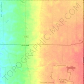 New Lyme Township topographic map, elevation, terrain