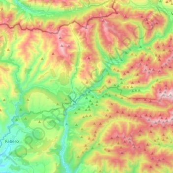 Páramo del Sil topographic map, elevation, terrain
