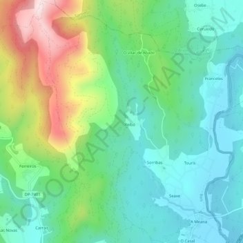 Sorribas topographic map, elevation, terrain