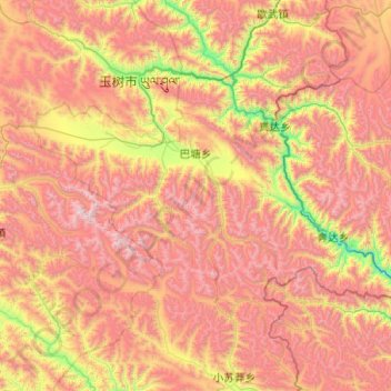 巴塘乡 topographic map, elevation, terrain