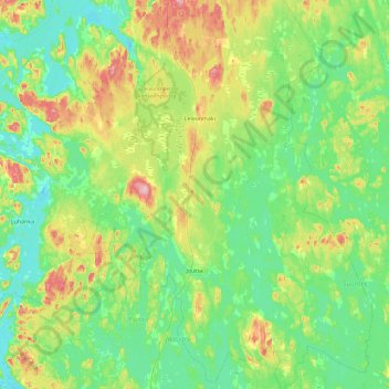 Joutsa topographic map, elevation, terrain
