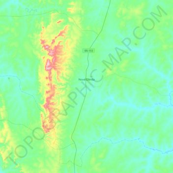 Nova Olinda topographic map, elevation, terrain