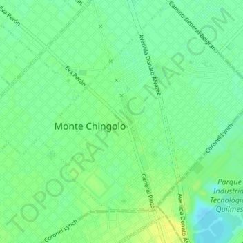 Monte Chingolo topographic map, elevation, terrain