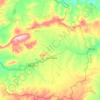 Aïn Abid topographic map, elevation, terrain