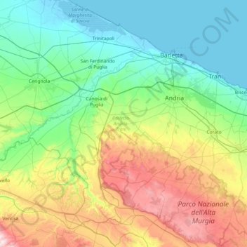 BT topographic map, elevation, terrain