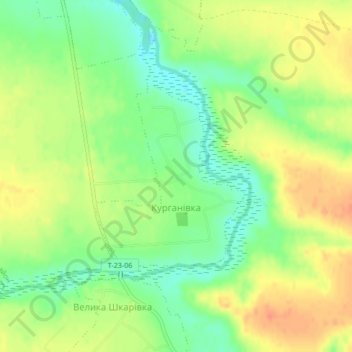 Кургановка topographic map, elevation, terrain