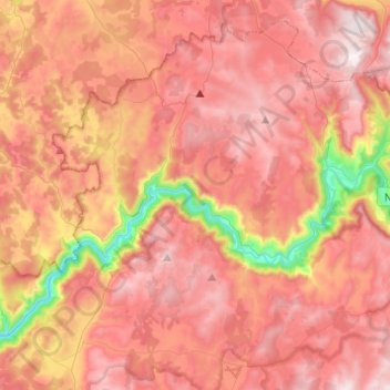Gorges du Tarn Causses topographic map, elevation, terrain