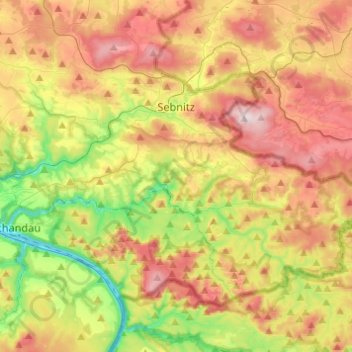 Sebnitz topographic map, elevation, terrain
