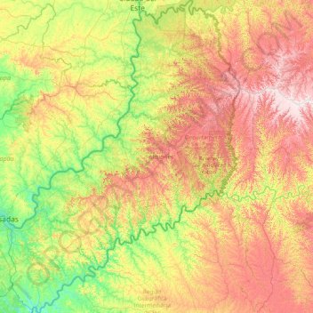 Misiones topographic map, elevation, terrain
