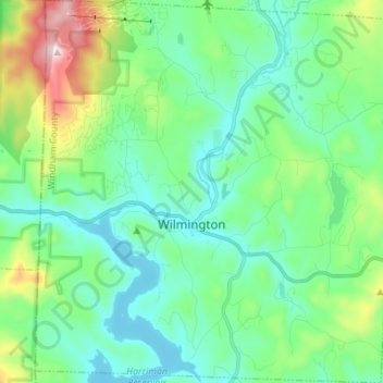 Wilmington topographic map, elevation, terrain