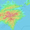 Tokushima Prefecture topographic map, elevation, terrain
