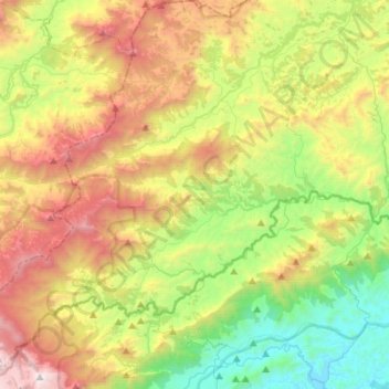 Mirantão topographic map, elevation, terrain