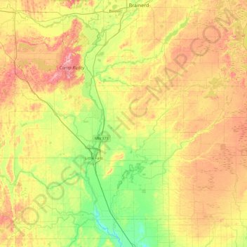 Morrison County topographic map, elevation, terrain