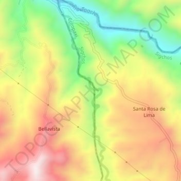 Rio San Pablo topographic map, elevation, terrain