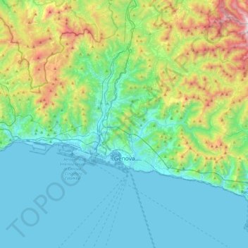 Génova topographic map, elevation, terrain