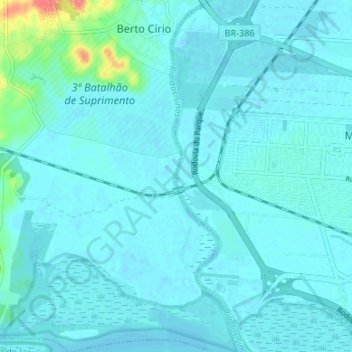 Rio dos Sinos topographic map, elevation, terrain