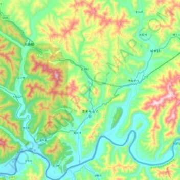 凉水朝鲜族乡 topographic map, elevation, terrain