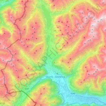 Mals - Malles Venosta topographic map, elevation, terrain