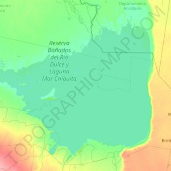 Mar Chiquita topographic map, elevation, terrain