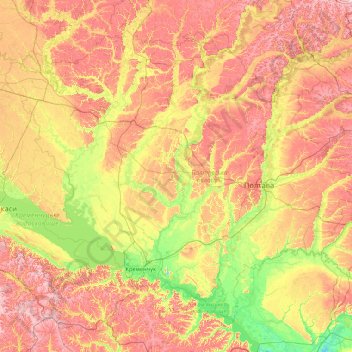 Полтавская область topographic map, elevation, terrain