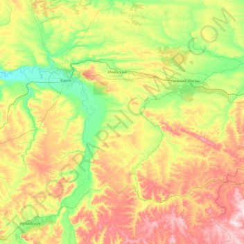 Иланский район topographic map, elevation, terrain